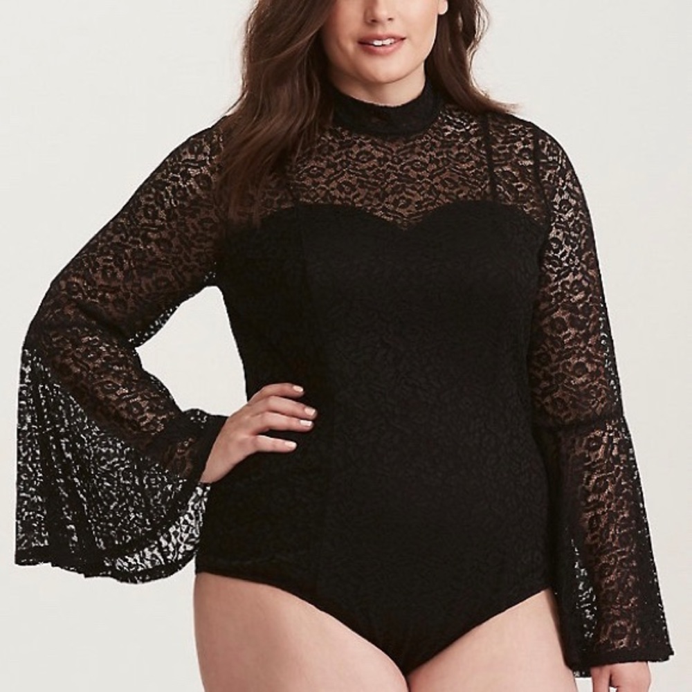 Torrid Insider | Lace Black Bodysuit Bell Sleeves